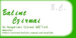balint czirmai business card